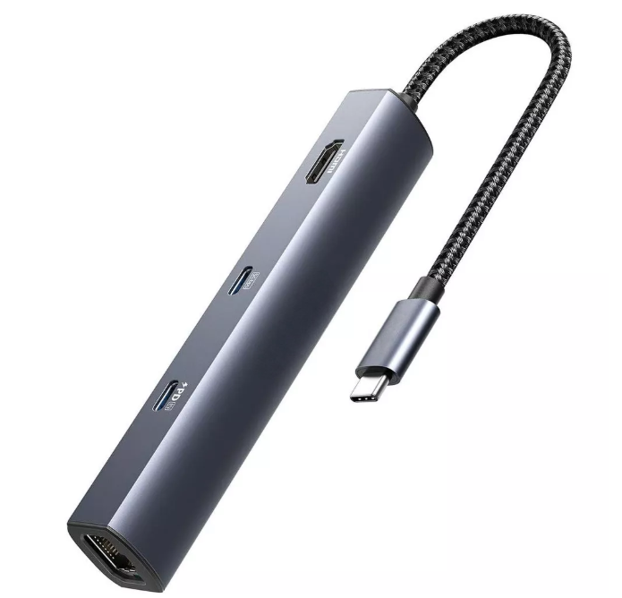 6-in-1 USB-C Multiport Adapter with 4K HDMI and Gigabit Ethernet