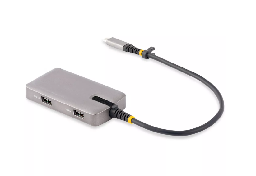 Compact USB-C Travel Hub with HDMI Output and Dual USB-A Ports