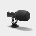 Compact Cardioid Condenser Microphone with Shock Mount and Interchangeable Windshields