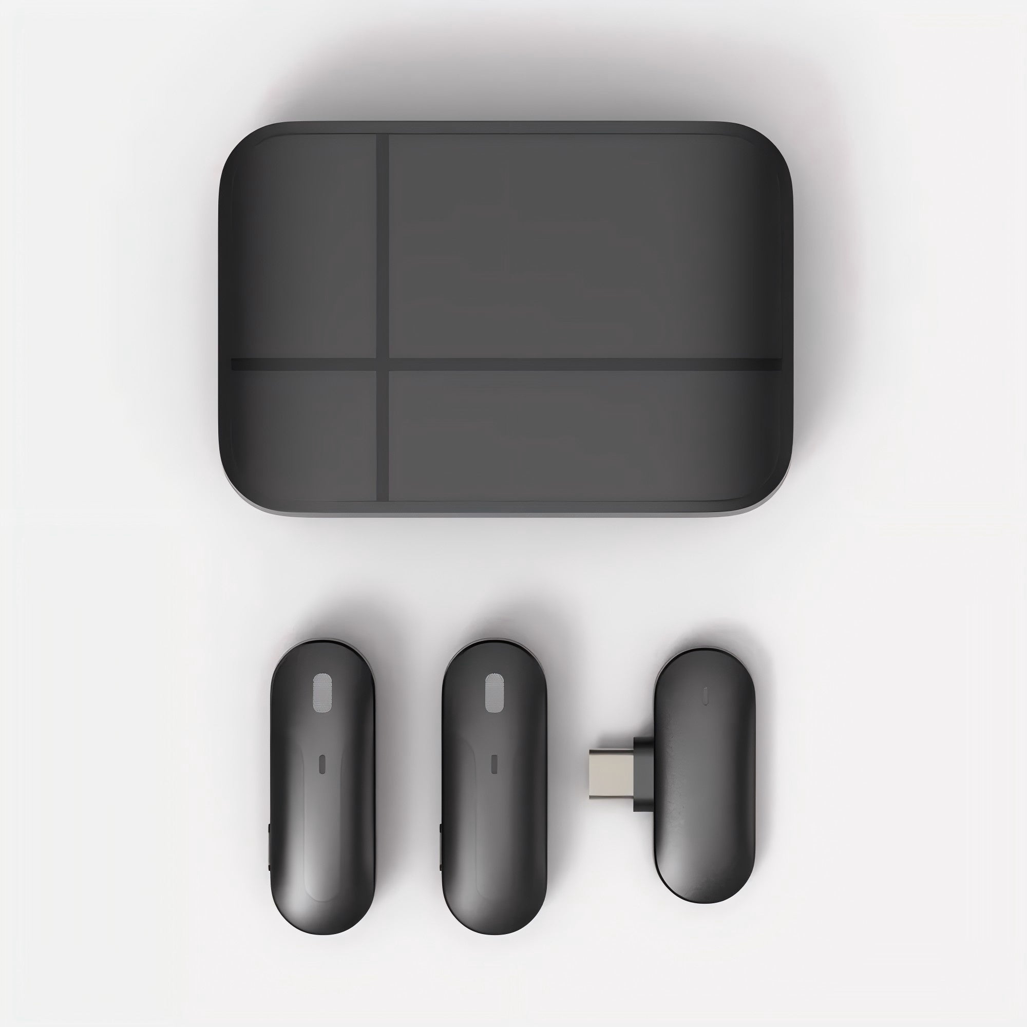 Twin Wireless Clip-On Lavalier Microphone Kit with Portable Charging Case