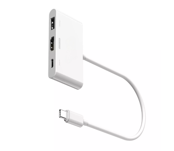 Slim 3-in-1 USB-C Hub with 4K HDMI Output and Power Delivery Pass-Through