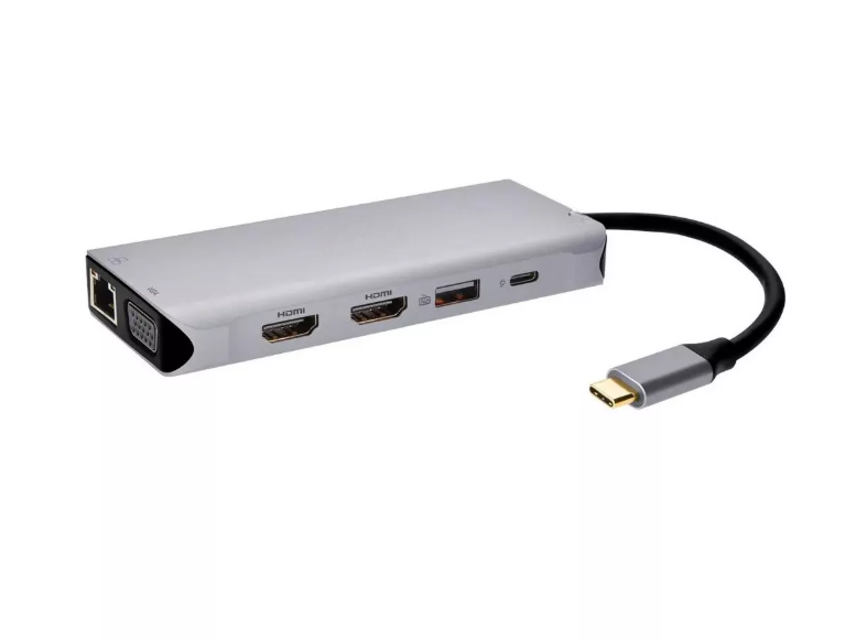 12-in-1 USB-C Triple Display Docking Station with Dual HDMI and VGA