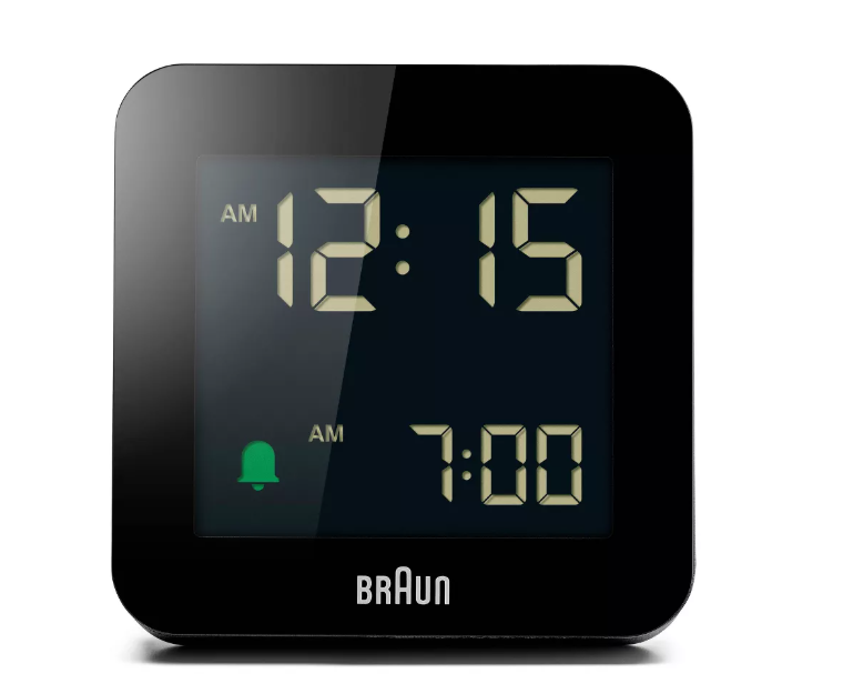 Minimalist Square Digital Alarm Clock with Negative LCD Display
